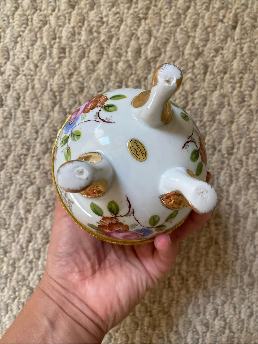Victorian Style Egg Shape trinket Vintage